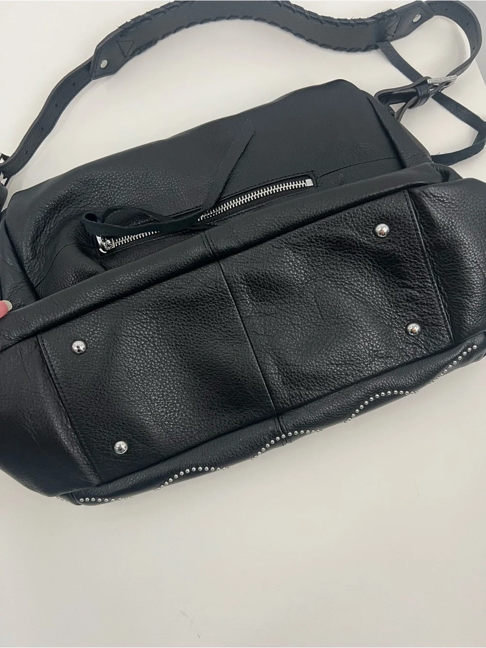 Aimee Kestenberg Bali Black Stud-Accent Hobo Bag